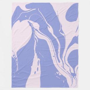 Abstrakt Marble Art i Lavender och Rosa Fleecefilt