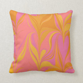 Abstrakt Marble Art in Bright Gult and Rosa Kudde