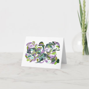 Abstrakt Marble Art Lila och Grönt Kort