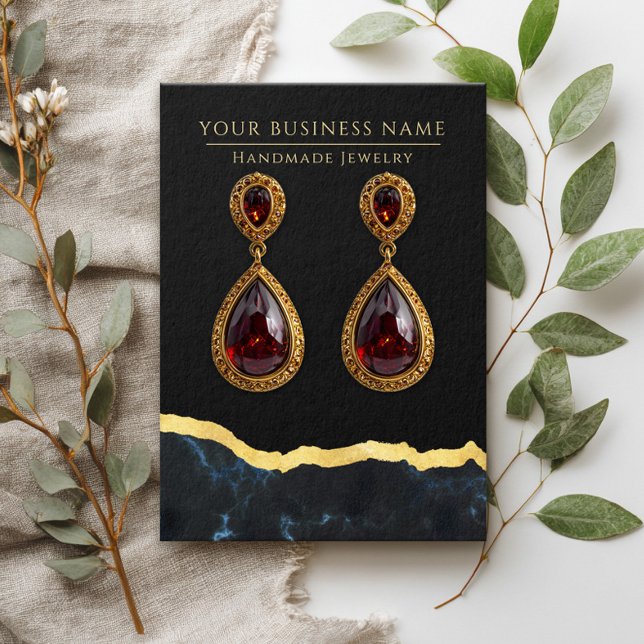 Abstrakt Marble Black Guld Visning Cards Visitkort (Skapare uppladdad)