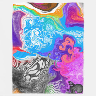 Abstrakt Marble Fluid Art Fleecefilt