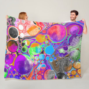 Abstrakt Marble Fluid Art Ull Fleecefilt