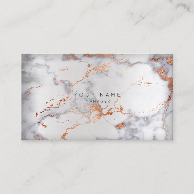 Abstrakt Marble Grått Möte Silver koppar VIP Tidsbeställning Kort (Framsida)