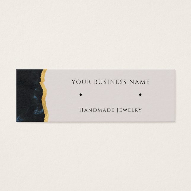 Abstrakt Marble Guld Stud Earring Visning Cards Litet Visitkort (Framsidan)
