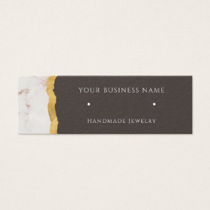 Abstrakt Marble Guld Stud Earring Visning Cards Litet Visitkort