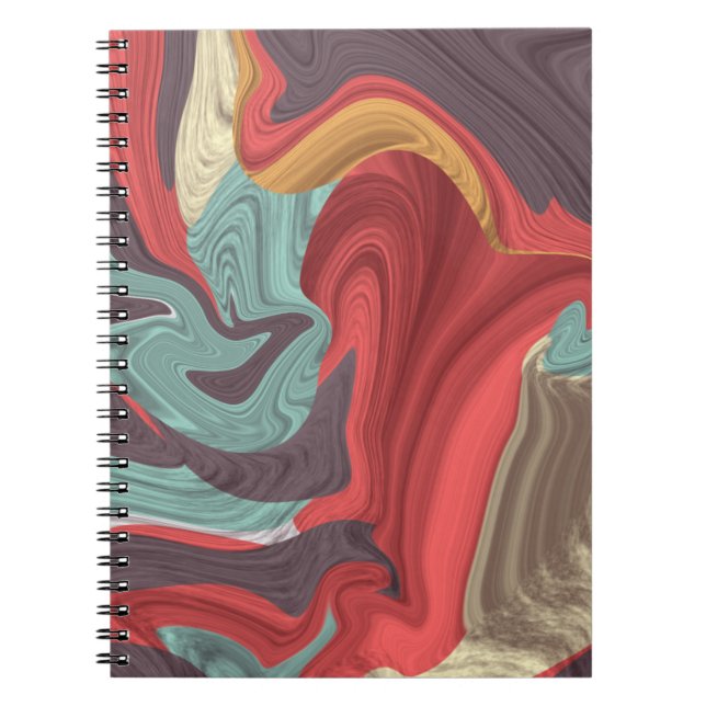 Abstrakt Marble-illustration Färgfull Anteckningsbok (Framsidan)