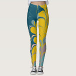 Abstrakt Marble Modern Ebru Mönster Teal and Rosa Leggings<br><div class="desc">Lägg till lite galet färg i din utrustning med de här färgstarka och fetstilta Abstrakterna Paint Swirls i Blå Leggings</div>