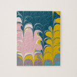 Abstrakt Marble Modern Ebru Mönster Teal and Rosa Pussel<br><div class="desc">Abstrakt Marble Ebru Art Unik Colorful Design Jigszle Puzzle</div>