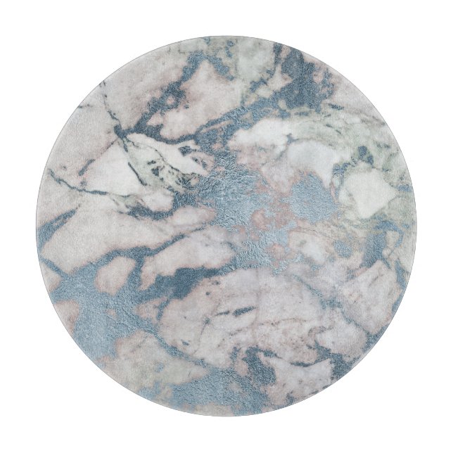 ABSTRAKT MARBLE OCEAN BLUE TRAY CUTBOARD (Framsidan)