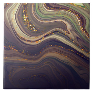 Abstrakt Marble och Glitter Kakelplatta