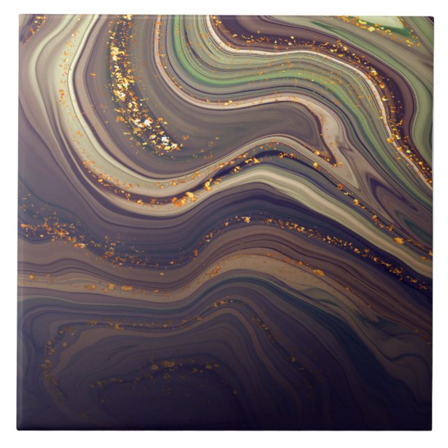 Abstrakt Marble och Glitter Kakelplatta (Framsidan)