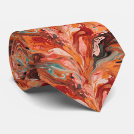 Abstrakt Marble Red Neck Tie Slips
