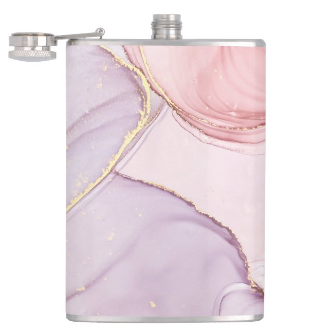ABSTRAKT MARBLE ROSA GULD STAINLESS STEEL FLASK FICKPLUNTA (Öppnad)