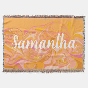 Abstrakt Marble Swirl Art i Gult Filt