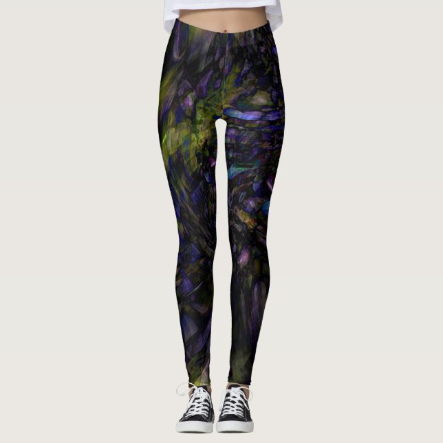 Abstrakt Marble Swirl Modern Art Coola Unik Leggings (Framsida)