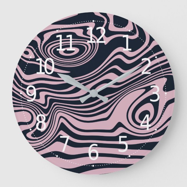 Abstrakt Marble Vågar Artwork | Väggklocka (Framsida)