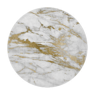 ABSTRAKT MARBLE WHITE GULD TRAY