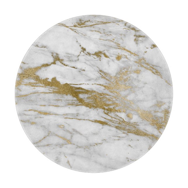 ABSTRAKT MARBLE WHITE GULD TRAY (Framsidan)