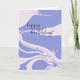 Abstrakt Marcular Art i Lavender och Rosa Birthday Kort