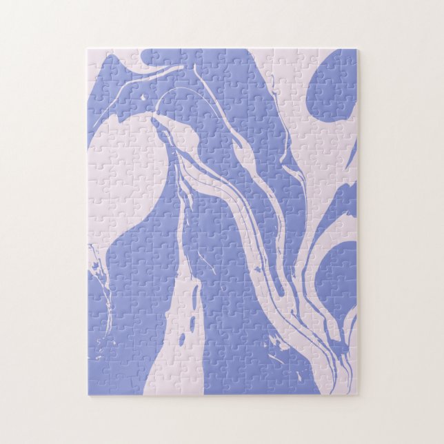 Abstrakt Marcular Art i Lavender och  Rosa Pussel (Vertikal)