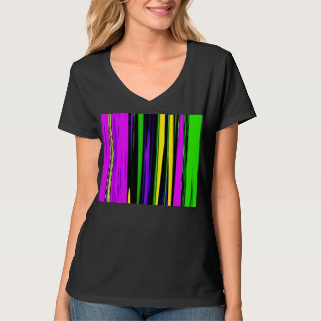 Abstrakt Mardi Gras Rand T Shirt (Framsida)