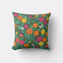 Abstrakt Marigold Fjärilar Kastkudde