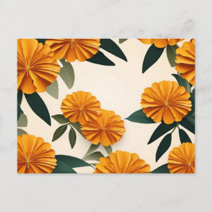 Abstrakt Marigold Flowers Vykort