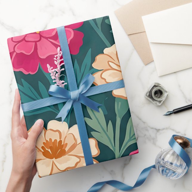 Abstrakt Marigolds Fjärilar Presentpapper (Gifting)