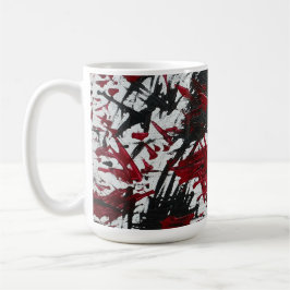 Abstrakt Marks in Black and Red Kaffemugg