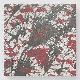 Abstrakt Marks in Black and Red Stenunderlägg