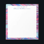 Abstrakt Marled Art Trippy Blue Rosa Personlig Anteckningsblock<br><div class="desc">En levande,  levande abstrakt utformning av marmorerade virvlar av blått och rosa akryl. Anpassa det med ditt namn. Underbar presentidé.</div>