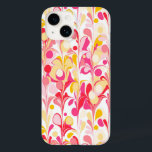 Abstrakt Marled Mönster Rosa<br><div class="desc">Roligtens moderna abstrakt marscherade mönster i rosa,  orange och gult.</div>