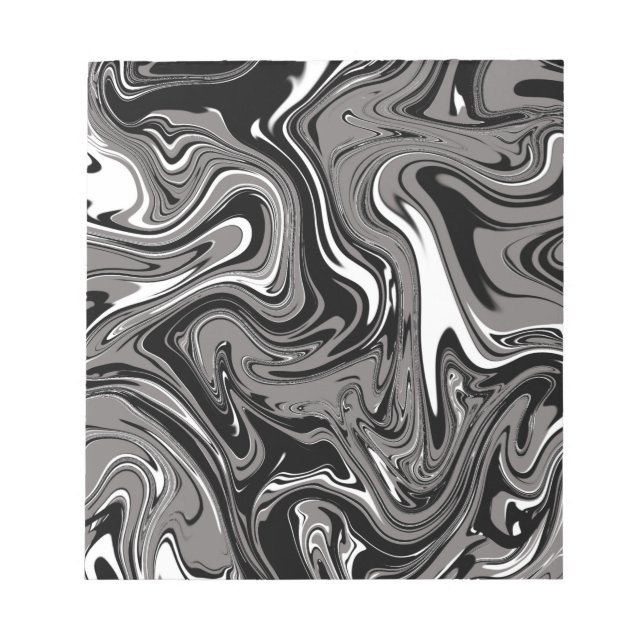 Abstrakt Marmor illustration Svart   Anteckningsblock (Framsida)