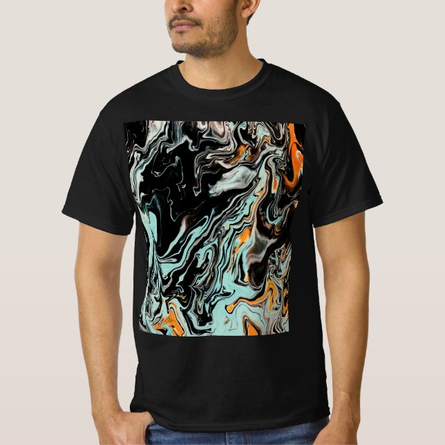 Abstrakt Marmor Vätska Konst Grafisk T-Shirt – Mod (Framsida)