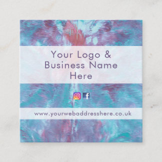 Abstrakt marmorerad färgning, effekt fyrkantigt visitkort