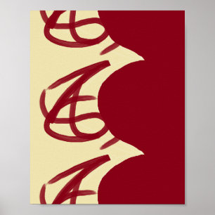 Abstrakt maron och brun poster