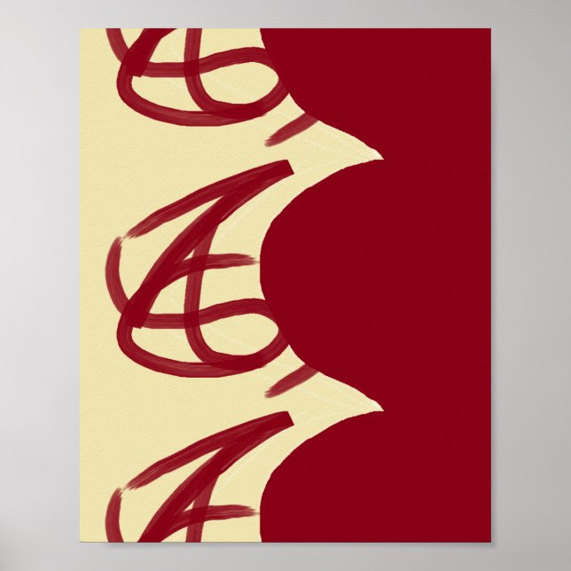 Abstrakt maron och brun poster (Framsidan)
