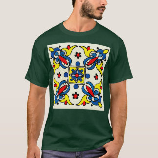 Abstrakt, marschera mexikansk modern talavera-vägg t shirt