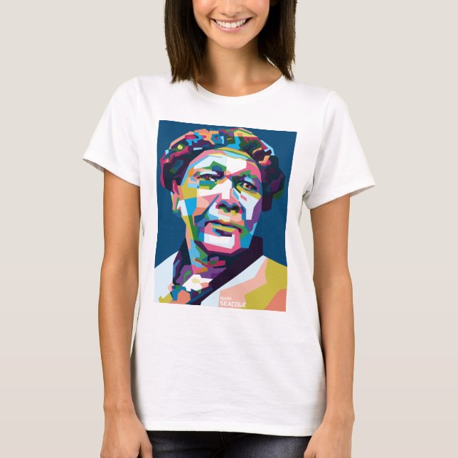 Abstrakt Mary Seacole i WPAP T Shirt (Framsida)