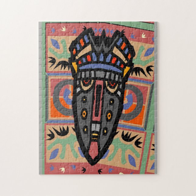 Abstrakt MAsk & Löv, Impressionistiskt Stil Pussel (Vertikal)
