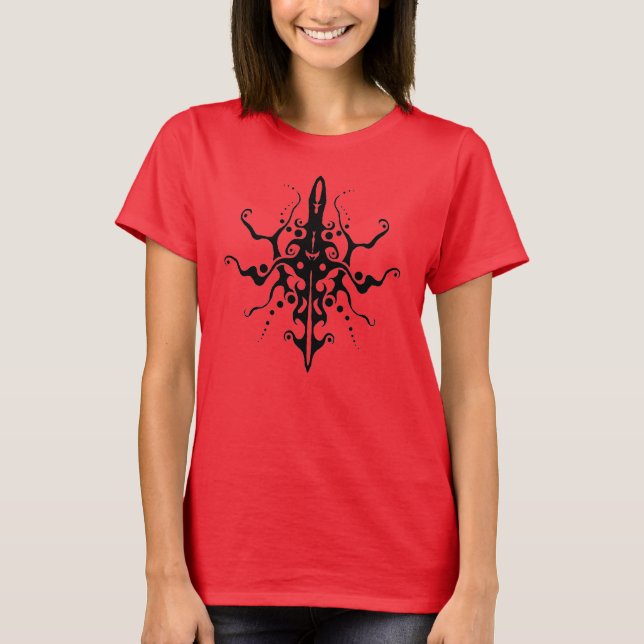 Abstrakt Mask Tribal Tattoo - black T Shirt (Framsida)