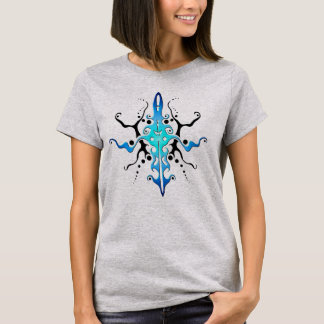 Abstrakt Mask Tribal Tattoo Design - blue T Shirt
