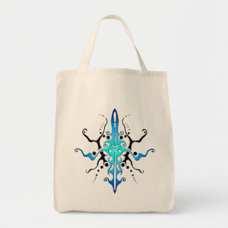 Abstrakt Mask Tribal Tattoo Design - blue Tygkasse