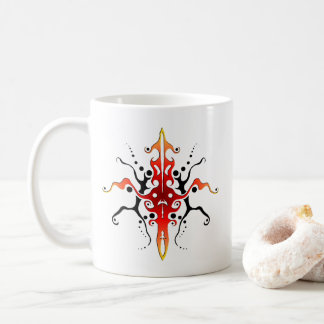 Abstrakt Mask Tribal Tattoo Design - röd Kaffemugg