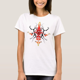 Abstrakt Mask Tribal Tattoo Design - röd T Shirt