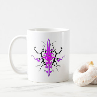 Abstrakt Mask Tribal Tattoo Design - rosa Kaffemugg