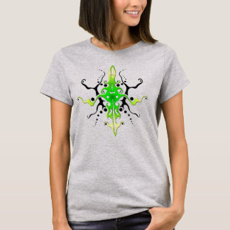 Abstrakt mask tribal tatuering design - grön t shirt