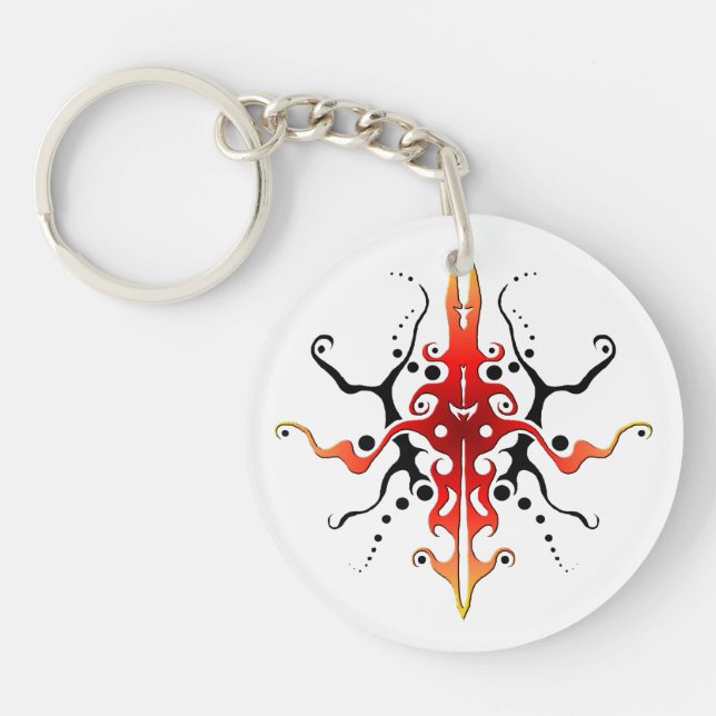 Abstrakt mask tribal tatuering design - röd (Framsidan)