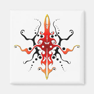Abstrakt mask tribal tatuering design - röd magnet