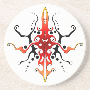 Abstrakt mask tribal tatuering design - röd underlägg